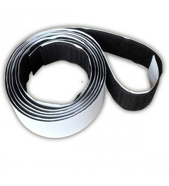 Taśma rzep z klejem (komplet) - Czarna 50 cm, szerokość 20 mm