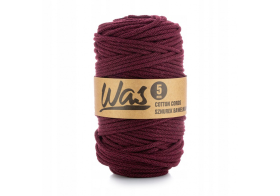Sznurek bawełniany 5mm, 100m kolor Burgund