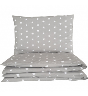 Drap de lit 2 pièces STARS on GREY