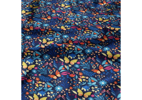 Bavlněná látka, metráž. Motýlci na Granátovém