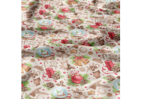 Tkanina bawełniana wzór ozdoby świąteczne Tkanina bawełniana wzór ozdoby świąteczne