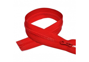 Zamek błyskawiczny kostkowy 5 mm rozdzielczy 65 cm auto lock Czerwony