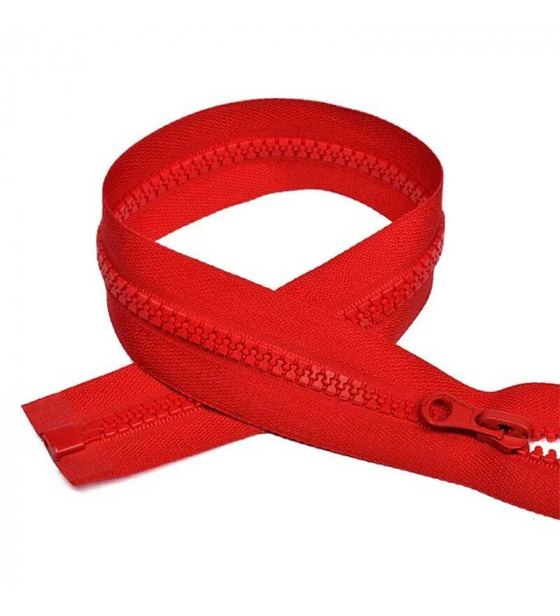 Zip kostkový 5 mm 65 cm dělitelný Červený