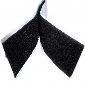 Pásek na suchý zip s lepidlem černý 2x10 cm, šířka 25 mm