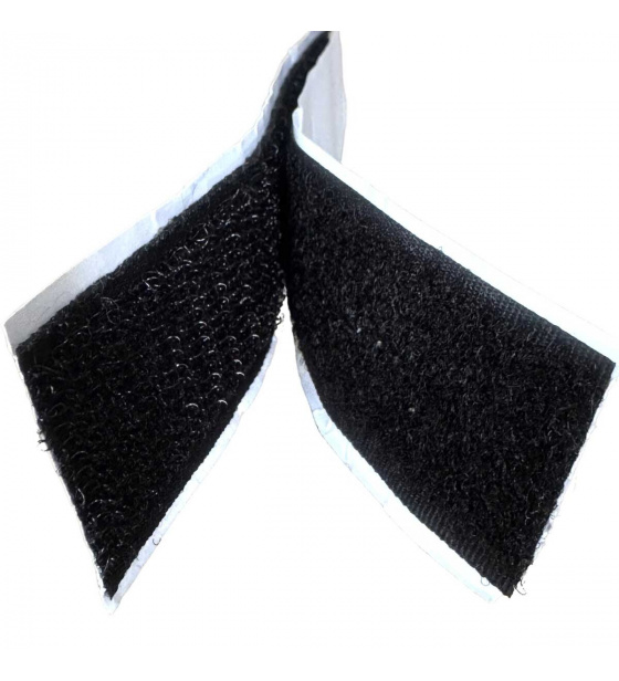 Taśma rzep z klejem (komplet) - Czarna 2x10 cm, szerokość 25 mm