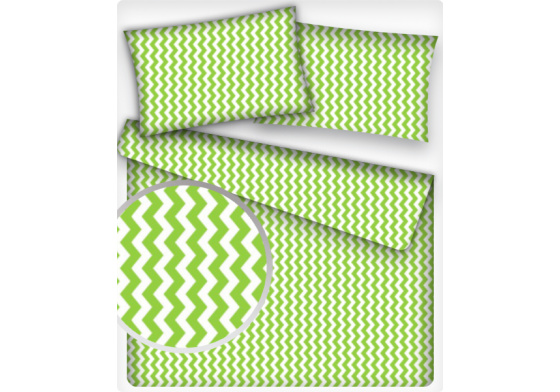 Dekorační dětské bavlněné látky metráž Cikcak barva zelená