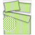 Tkanina bawełniana wzór zielono-białe zygzaki