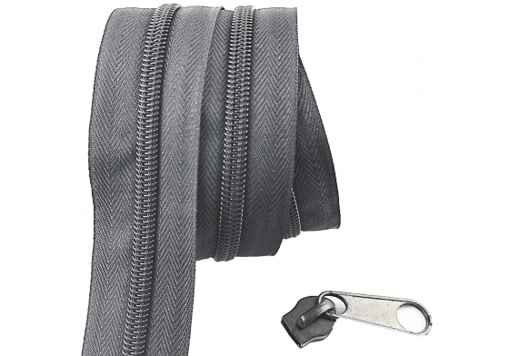 Zip spirálový grafit 5 mm metráž