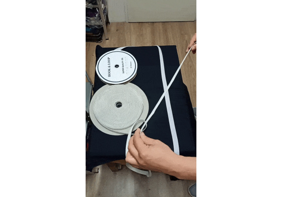 Taśma rzep elastyczna (komplet) - Biała 30 mm