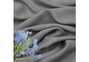 Tkanina lniana naturalna Julia kolor Szary 154 g/m2 NAT