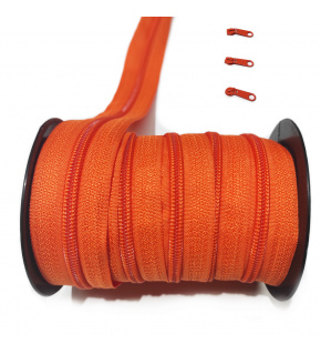 Zamek spiralny Pomarańczowy 5 mm, metraż