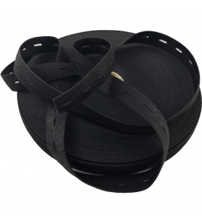 Guma guzikowa, szer. 20 mm - Czarna, 25 m Guma guzikowa, szer. 20 mm - Czarna, 25 m