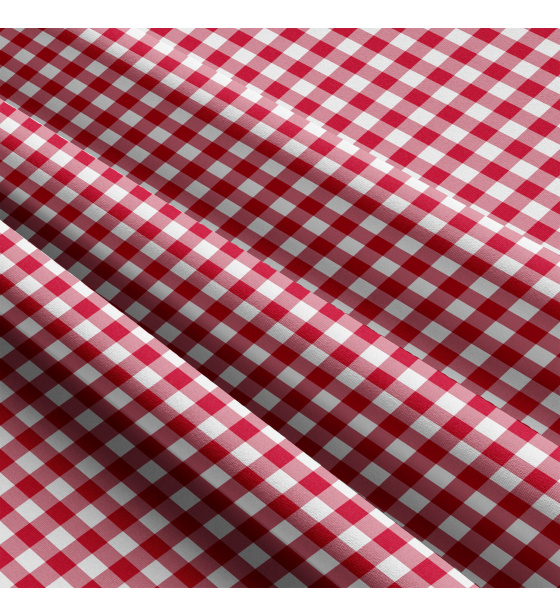  Tkanina Bawełniana Kostki czerwono białe