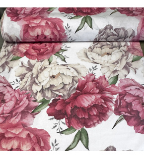 Tkanina bawełniana wzór Kwiaty na Białym