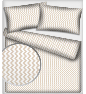 Tkanina bawełniana wzór beżowe zygzaki