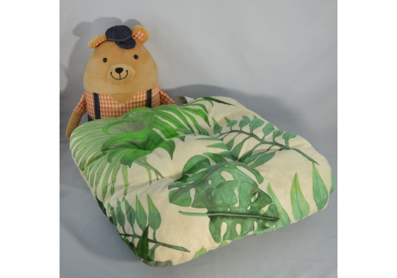 Poduszka siedziska wzór dżungli na białym tle, 38x38x4 cm