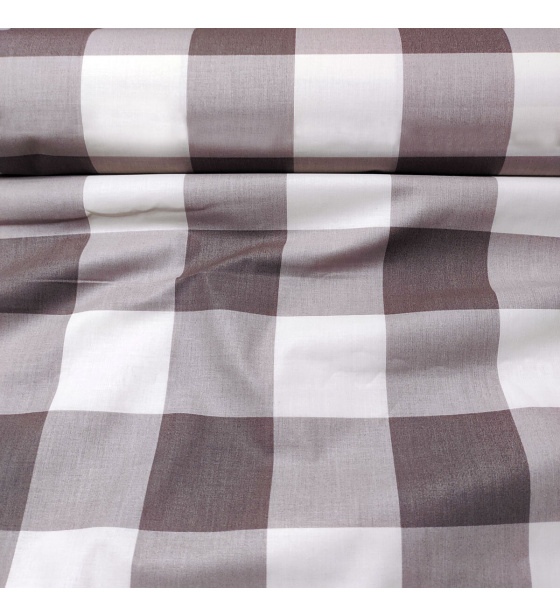 Dětské bavlněné látky, metráž. Kostka 8 cm, Hnědá