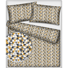 Tkanina bawełniana wzór żółto czarne trójkąty