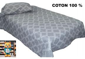 Pościel z kory zapinana na zamek, kolor Szary, 140x200cm