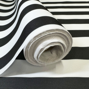 Tkanina zewnętrzna na leżaki i hamaki ogrodowe, kolor biało-czarny, 5 cm