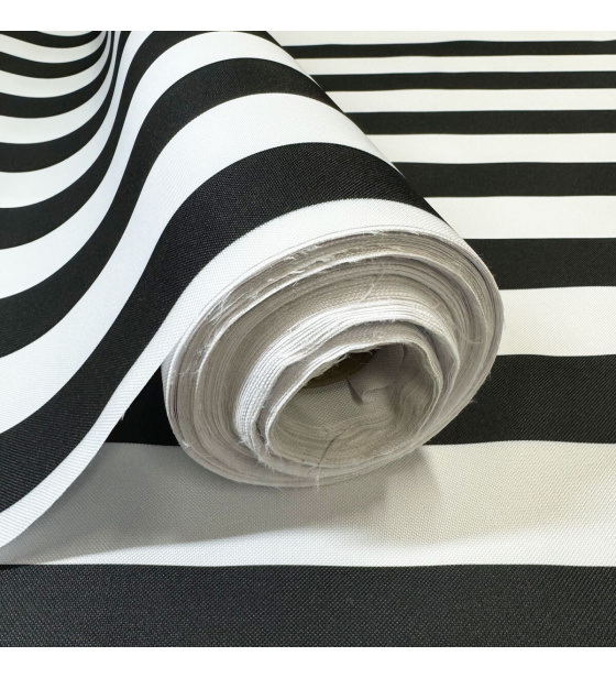 Venkovní látka na zahradní lehátka a houpací sítě barva bílo-černá, 5 cm