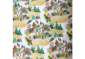 Tkanina bawełniana wzór Bajka Noworoczna Tkanina bawełniana wzór Bajka Noworoczna