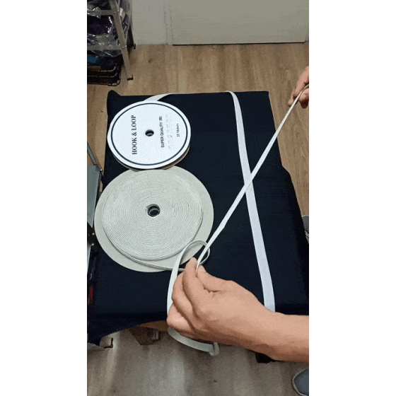 Taśma rzep elastyczna (komplet) - Biała 20 mm