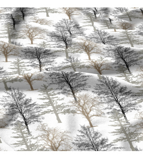 Tkanina bawełniana wzór Drzewa na białym