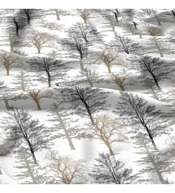 Bavlněná látka Stromy na Bílém