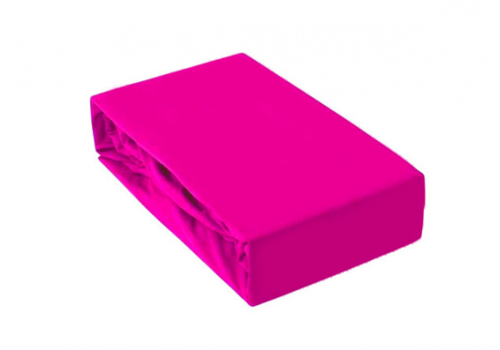 Prostěradlo s gumou 90x200 cm Jersey, barva Fuchsie