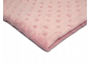 Minky serca kolor j.Różowy