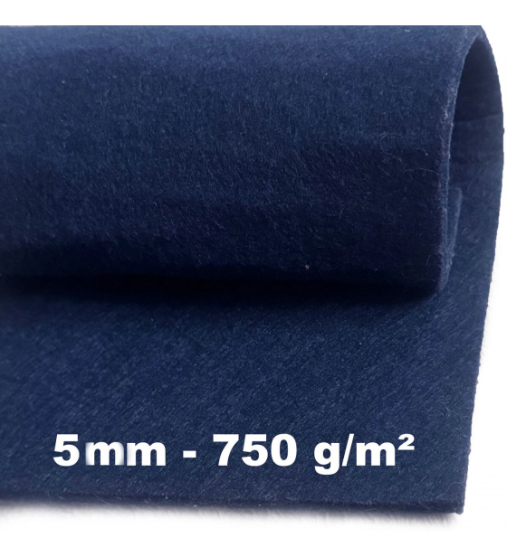 Filc techniczny 5 mm kolor Granatowy, szerokość 100 cm