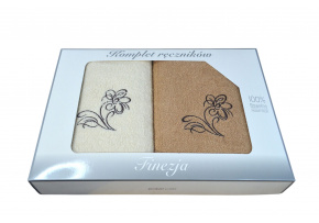 Komplet ręczników Frotte 2 szt., kolor Beżowy i Ecru