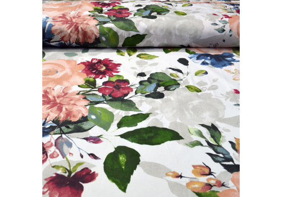 Bavlněné látký vzor Kztičky na bílém