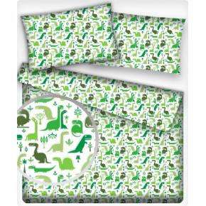 Tkanina bawełniana wzór zielone dinozaury