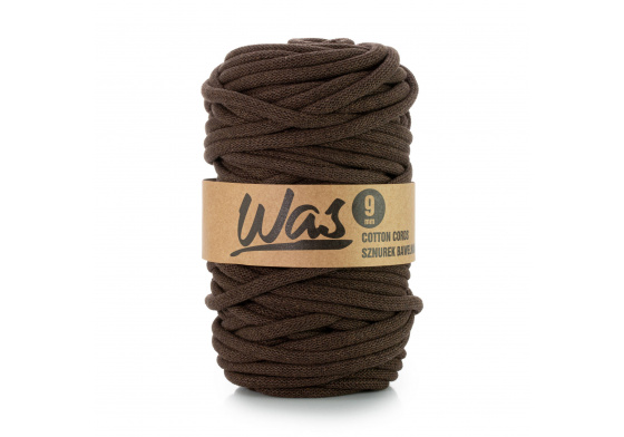 Bavlněná šňůra  9mm, 50m, hnědá 340
