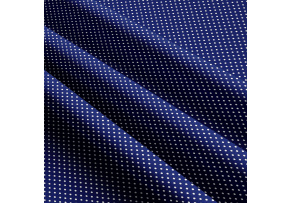 Tkanina bawełniana Białe groszki 2 mm na granatowym tle