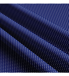 Tkanina bawełniana Białe groszki 2 mm na granatowym tle