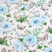 Tkanina bawełniana wzór duże niebieskie kwiaty na białym tle