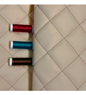 Ekoskóra kolor Beżowy pikowana Brązową nicią