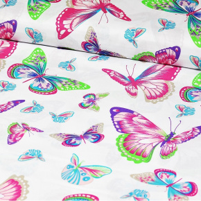 Tkanina bawełniana wzór motyle na białym tle