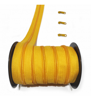 Zamek spiralny kolor Żółty 5 mm, metraż