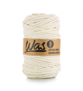 Sznurek bawełniany 5mm, 100m kolor Kość słoniowa