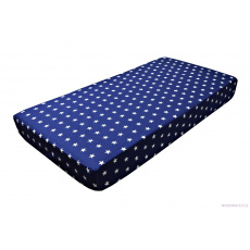 Prostěradlo do postýlky bavlněné na gumu 120x60 cm HVĚZDY na GRANATOVÉM Prostěradlo do postýlky bavlněné na gumu 120x60 cm HVĚZDY na GRANATOVÉM