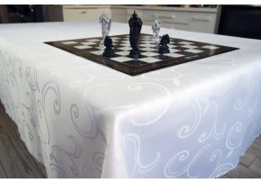 Wodoodporny biały obrus Vintage 110x160 cm, odporny na plamy