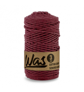 Sznurek bawełniany 3mm, 100m kolor Burgund