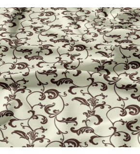 Tkanina bawełniana brązowy orientalny wzór na beżowym tle