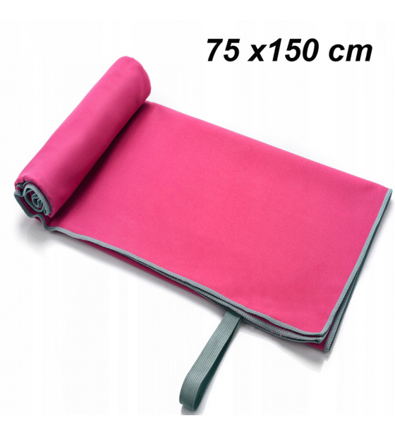 Rychleschnoucí sportovní ručník 75 x 150 z mikrovlákna, barva Růžová 