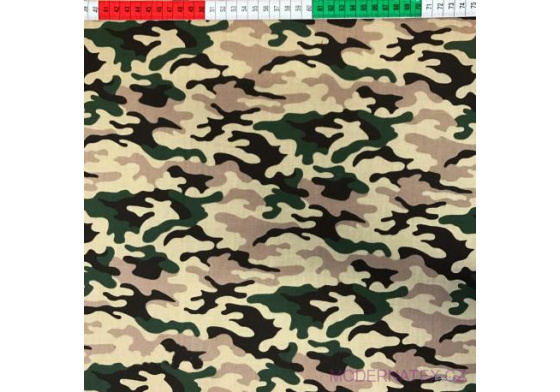 Tkanina bawełniana wzór Moro zielona