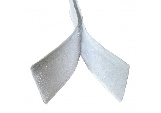 Taśma rzep z klejem (komplet) - Biała 2x10 cm, szerokość 20 mm